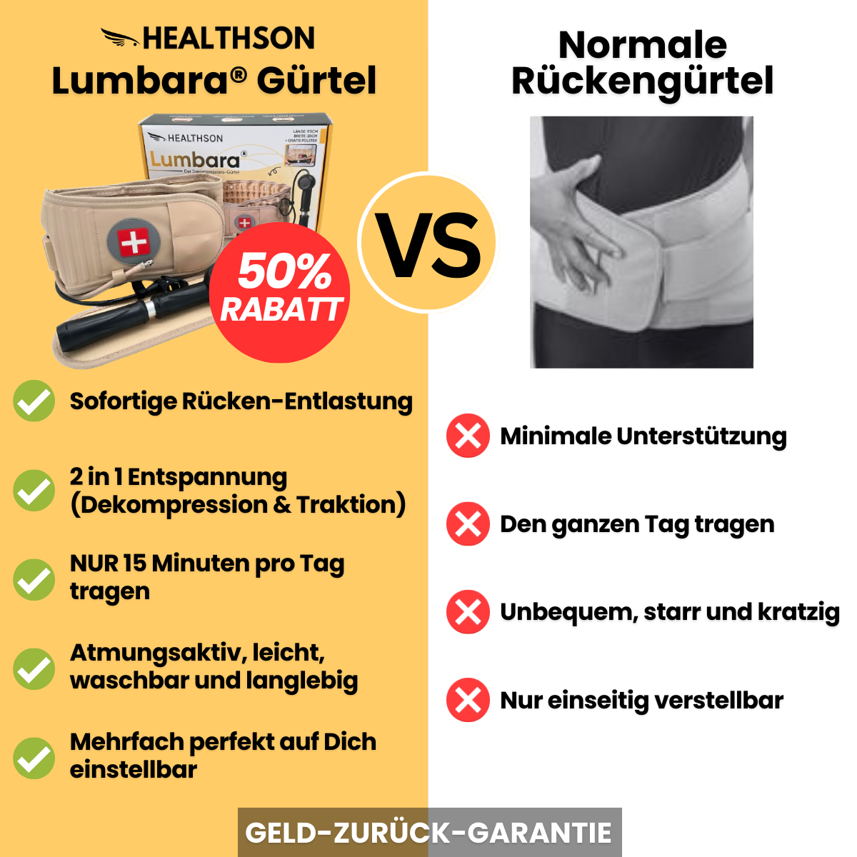 Lumbara® - Rückengürtel - BLACK EDITION (LIMITIERT)